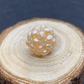 Makroaufnahme von 18mm handgewebten Anhänger aus natürlichen Süßwasserperlen - 18mm / Rosa