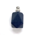 Pendente rettangolare in pietra del sole blu sfaccettata con tappo a vite argento - Pietra Arenaria Blu Argento