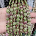 Cuentas naturales de rubí zoisita, cuentas planas para la creación de joyería DIY - 12x6mm / Rubí Zoisita