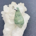 Ciondolo in cianite verde naturale con gancio argento per gioielli collana fai da te - Verde
