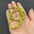 Flat oval turquoise emperor stone beads in vibrant fruit green for DIY jewelry - No.2 Fruit Green