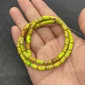 Green and yellow Imperial Stone cylinder beads in 4x8mm size for DIY jewelry making - 4x8mm (49 Pcs/Strand) / Yellow-Green Texture