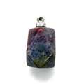 Faceted natural bloodstone prism pendant with silver metallic bail for DIY necklaces - Style No. 22