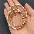 Streng van 3x4mm natuursteen kralen in crème wit en oranje bruin voor sieraden maken - 3x4mm / Stijl 14 (Crème Roodbruin)