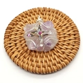 Handmade silver wire wrapped lavender amethyst crystal cluster pendant on woven mat - Style 1