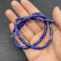 Deep blue emperor stone cylinder beads 4x8mm with natural veins for DIY jewelry - 4x8mm (49 Pcs/Strand) / Dark Blue Texture