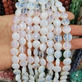 Polished milky white opal glass beads strands for DIY jewelry making and crafts - 12x6mm / Opal