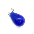 Blauer Tropfenanhänger aus Stein mit Silberverschluss für DIY-Schmuckherstellung - 1,3 cm x 2,3 cm / Blauer Stil (Nr. 1)