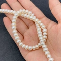 Strand of cream white freshwater pearls in a semi-round shape for jewelry making - 3-4mm 15g / White