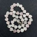 Collana con perle di quarzo rosa a forma di cuore e chiusura a moschettone argento - Quarzo rosa