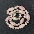Handmade pink crystal beaded necklace with oval barrel stones and lobster clasp - 10x20mm / Rose Quartz (No. 25)