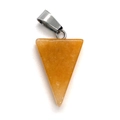 Dreieckiger Natursteinanhänger in Orange mit Silberverschluss für Halsketten - Oranger Stein Dreieck-Anhänger / Oranger Stein