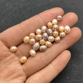 Assorted natural freshwater oval pearls in white pink and purple for DIY jewelry making - 3-4mm / Purple