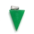 Dreieckiger grüner Türkis-Anhänger mit Silberverschluss für DIY-Schmuckherstellung - Grüner Jade