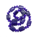 Collier en pierre naturelle violette avec perles rectangulaires et fermoir argent - US 5