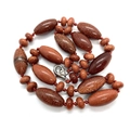 Handmade goldstone beaded necklace with shuttle shaped beads and lobster clasp closure - 10x20mm / Goldstone Style (1号)