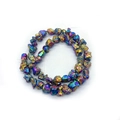 Irregular rainbow natural stones with metallic finish for DIY necklace jewelry making - 4mm / Rainbow