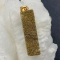 Rechteckiger Drusenquarz Kristallanhänger mit goldener Metallschlaufe für DIY Halsketten - Goldener Kristallcluster-Stil (Nr. 4)