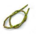 Cuentas cilíndricas de piedra emperador verde con veteado natural para joyería artesanal - 4x13mm / Patrón de Piedra Verde Hierba (No. 6)