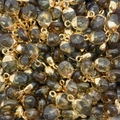 Gefacetteerde ovale bedels van rookkwarts met gouden dopjes voor DIY-sieraden maken - Rookkleurige Geslepen Steen Stijl (18) / 8x14mm