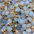 Opaalsteen hangers met vergulde ringen voor DIY sieraden maken van accessoires - Opaal Stijl / 8x14mm