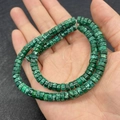 Perline cilindriche in pietra imperatore verde con venature naturali per gioielli - 3x6mm / Stile Crepato a Rete Verde (N. 11)