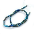 Cuentas cilíndricas de jaspe imperial azul con veteado natural para la creación de joyas - 4x13mm / Jaspe Imperial Azul Oscuro (No. 19)