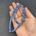 Filo di perle cilindriche in pietra naturale blu per gioielli fai-da-te 2x4mm - 3x6mm / Stile Maculato Naturale Blu (N. 14)