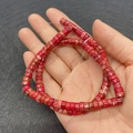 Perline cilindriche in pietra imperiale rossa 2x4mm per gioielli tenute in mano - 3x6mm / Stile a Trama Naturale Rossa (N. 15)