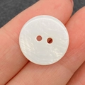 Natural white flower shell button with dual holes and pearlescent finish for DIY jewelry - Round (100 Pieces/pack) / 10mm 0.2g/pc
