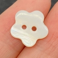Natural white mother of pearl shell button in flower shape with two holes for DIY sewing - Five-petal Flower Shape (100 Pieces/pack) / 10mm 0.2g/pc