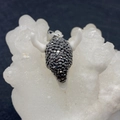 Sparkling black rhinestone bull skull pendant on white mineral stone for DIY necklaces - Style 3 (25x28mm)
