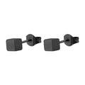 Minimalist square titanium steel stud earrings in sleek matte black cubic design - 4mm / Black