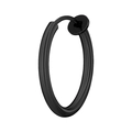 Anneau clip en acier inoxydable noir mat avec texture rayée verticale et fermoir ressort - 8mm / Noir