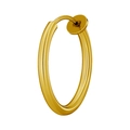 Boucle d'oreille à clip et anneau de nez en acier inoxydable doré avec texture polie - 8mm / Or