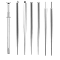 Kit de 7 outils de perçage corporel en acier inoxydable avec tiges d'insertion et pince - Ensemble Droit en Acier Inoxydable