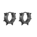 Minimalist punk style black stainless steel hoop earrings with sharp cone studs - Cone Hoop / Black Spike Hoop Pair