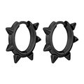 Schwarze Edelstahl-Creolen mit spitzen Kegelstacheln im modernen Punk-Rock-Stil - Schwarze Spike Ring Paar