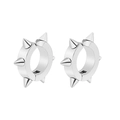 Paar polierte Edelstahl-Creolen in Silber mit Metall-Spikes im Punk-Stil - Stahl Spike Clip Paar