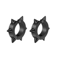 Paar minimalistische schwarze Edelstahl-Ohrringe mit Punk-Nietenverzierung - Schwarze Spike Clip Paar