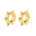 Minimalistische Goldohrringe im Punk-Stil mit Nieten und glänzender Oberfläche - Goldene Spike Clip Paar