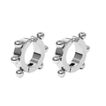 Minimalistische silberne Ear Cuffs aus Stahl mit kleinen dekorativen Metallperlen - Stahl Perle Clip Paar