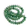 Detail of green natural stone beads hand-knotted on cord with a silver lobster clasp - Green Aventurine