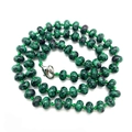 Natural ruby in zoisite beaded necklace with 5x9mm round stones and silver lobster clasp - Ruby Zoisite