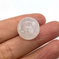 Handheld 16mm translucent white crystal round stone bead with natural texture for DIY jewelry - White Jade