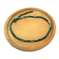 Cuentas cilíndricas de concha teñida verde azulado 4x13mm para collares de joyería - Verde azulado