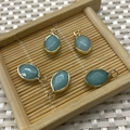 Marquise aventurine stone pendants with gold plating for DIY jewelry making - 9x17mm / US 9