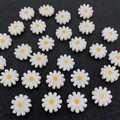 Perles marguerites en coquillage blanc et jaune pour la création de bijoux DIY et bracelets - Blanc / 10mm