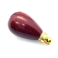 Polished red jasper stone teardrop pendant with gold metal clasp for DIY jewelry making - Rainbow Stone Gold