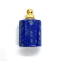 Lapis lazuli cylindrical stone pendant with a golden metal cap and ring for DIY necklace - Lapis Lazuli Gold